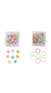 1 - مجموعة مشابك شعر وربطات